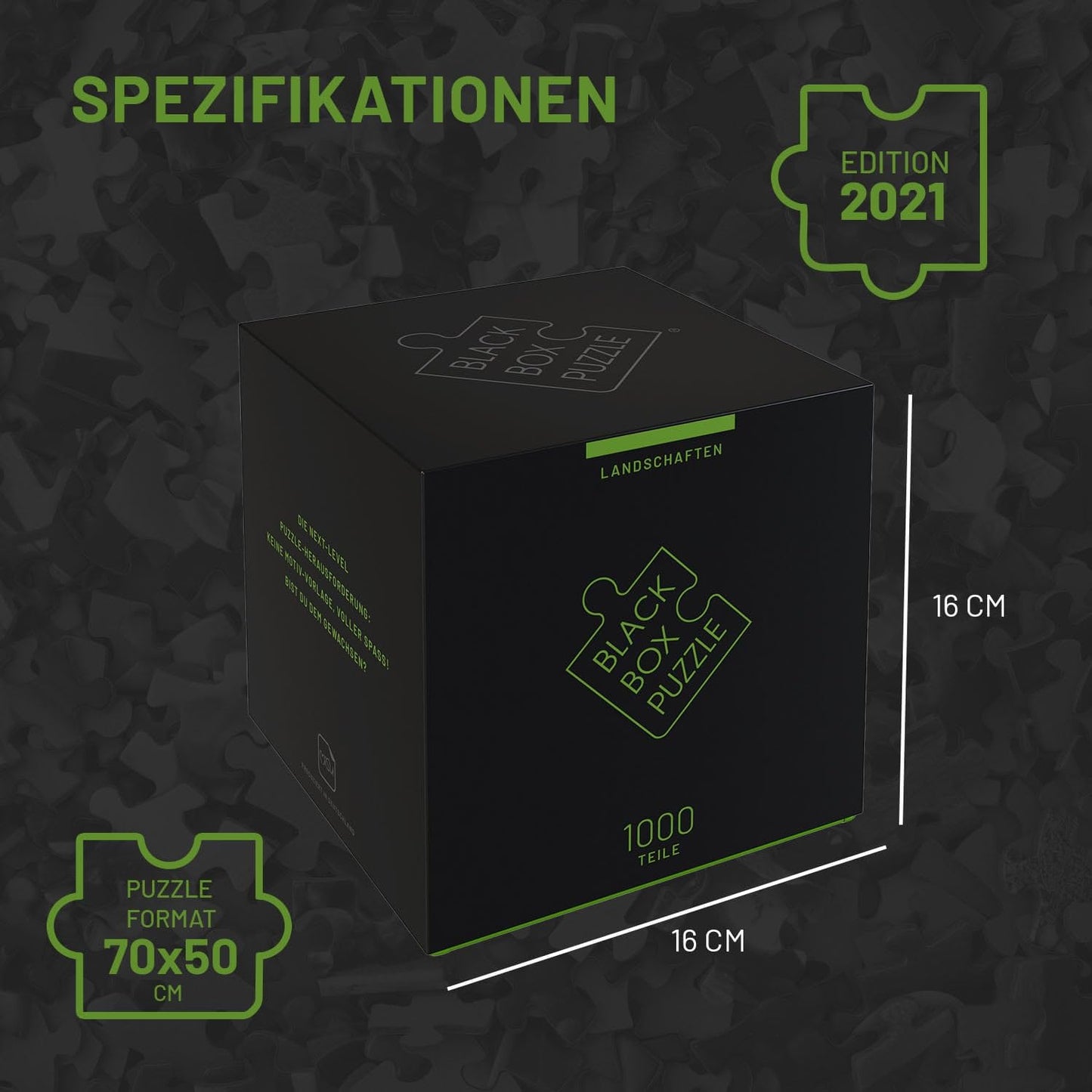 Black Box Puzzle 1000 Teile – Unmögliches Puzzle ohne Vorlage, Überraschungsmotiv, Schweres Denkspiel ab 14 Jahren