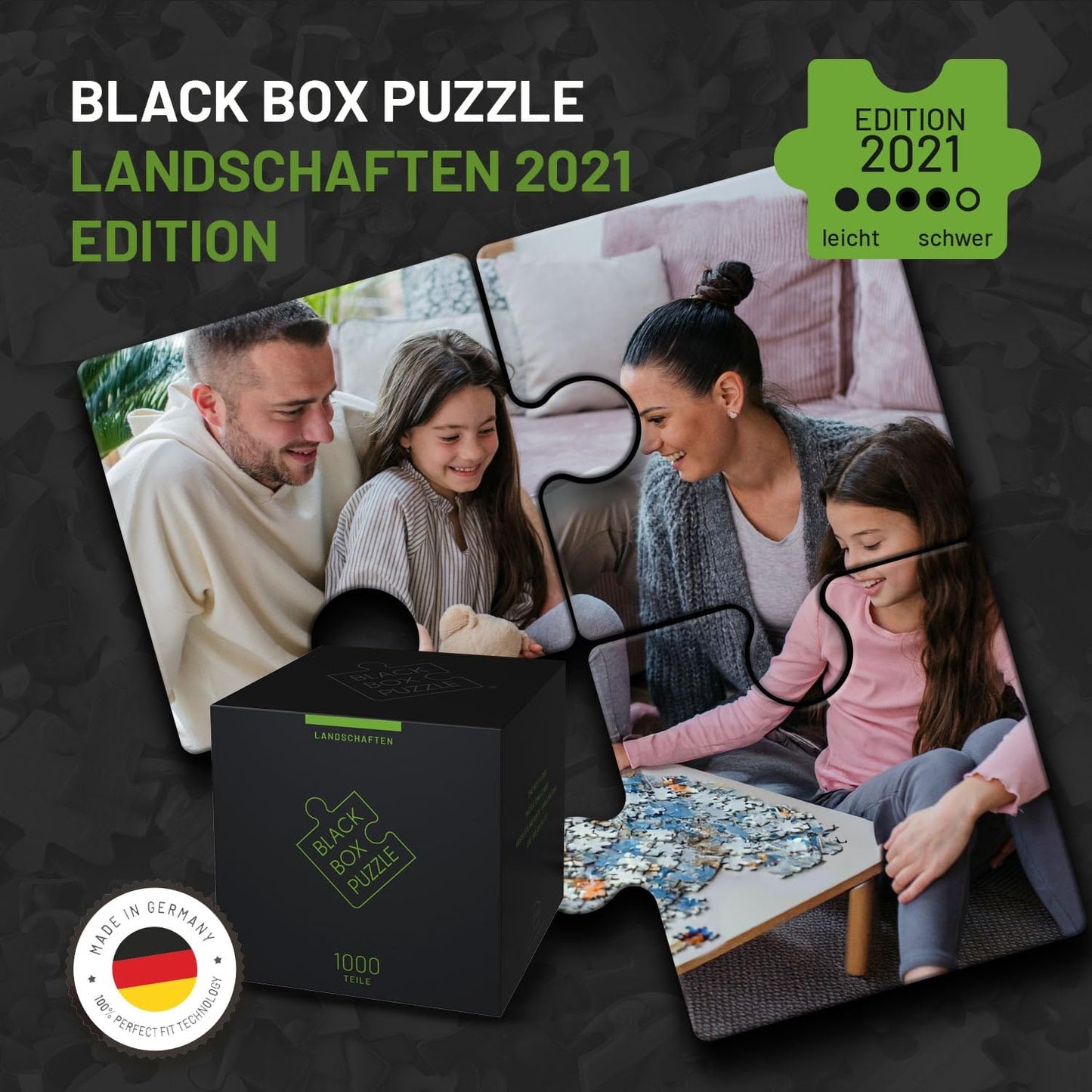 Black Box Puzzle 1000 Teile – Unmögliches Puzzle ohne Vorlage, Überraschungsmotiv, Schweres Denkspiel ab 14 Jahren