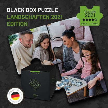 Black Box Puzzle 1000 Teile – Unmögliches Puzzle ohne Vorlage, Überraschungsmotiv, Schweres Denkspiel ab 14 Jahren